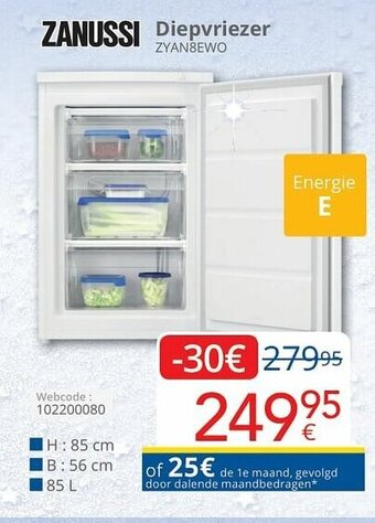 Eldi Zanussi Diepvriezer aanbieding