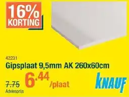 Cevo Knauf gipsplaat 9,5mm ak aanbieding
