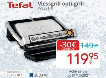 Eldi Tefal Vlessgrill opti-grill aanbieding