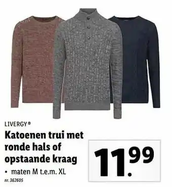 Lidl Katoenen trui met ronde hals of opstaande kraag aanbieding