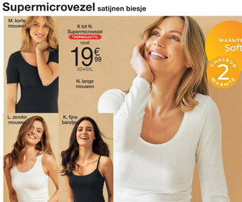 Damart Fijne bandjes, Zonder mouwen, Korte mouwen, Lange mouwen aanbieding