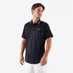 Decathlon Tennispolo met korte mouwen voor heren DRY zwart aanbieding