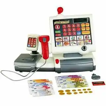 Supermarktkassa met scanner + PIN-apparaat