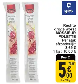 Cora Mossieur Polette Rechte Droge Worst aanbieding
