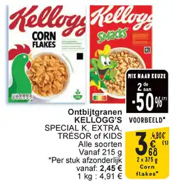 Cora Kellogg's Ontbijtgranen aanbieding