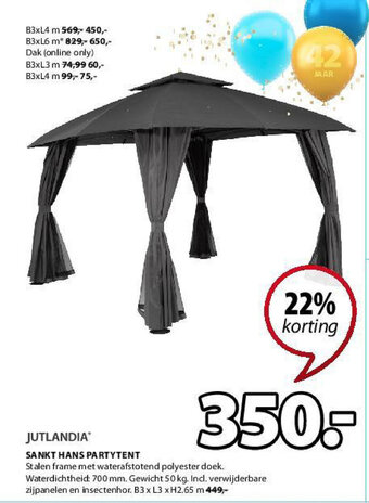 Jysk Sankt Hans Partytent aanbieding