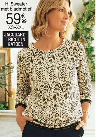 Damart Sweater met bladmotief aanbieding