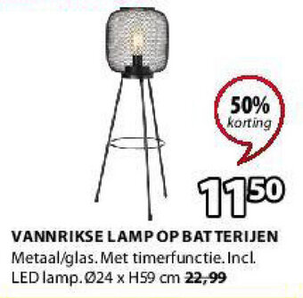 Jysk Vannrikse Lamp Op Batterijen aanbieding