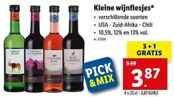 Lidl Kleine wijnflesjes aanbieding