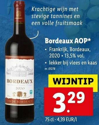 Lidl Bordeaux aop aanbieding