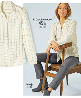 Damart Geruite blouse aanbieding