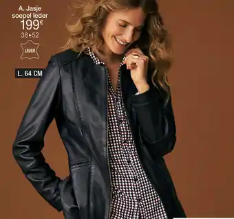 Damart Jasje soepel leder 64cm aanbieding