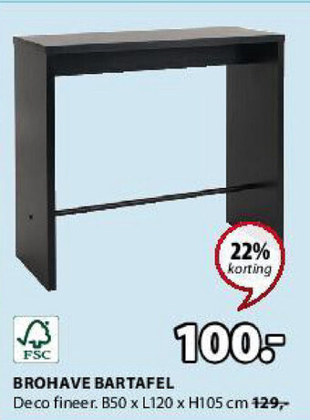 Jysk Brohave Bartafel aanbieding