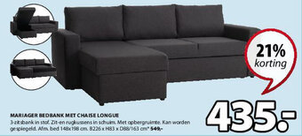 Jysk Mariager Bedbank Met Chaise Longue aanbieding