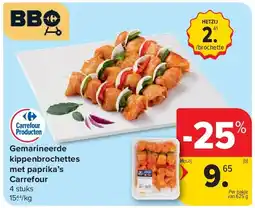 Carrefour Gemarineerde kippenbrochettes met paprika’s Carrefour aanbieding