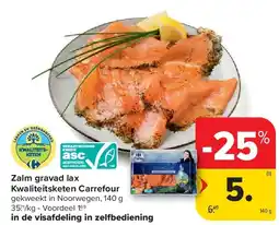 Carrefour Zalm gravad lax Kwaliteitsketen Carrefour aanbieding