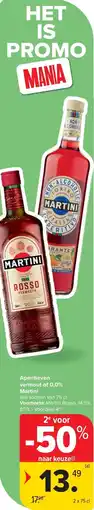 Carrefour Aperitieven vermout of 0,0% Martini aanbieding