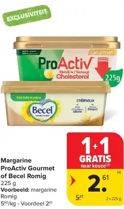 Carrefour Margarine ProActiv Gourmet of Becel Romig aanbieding