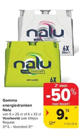 Carrefour Gamma energiedranken Nalu aanbieding