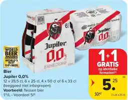 Carrefour Bier Jupiler 0,0% aanbieding