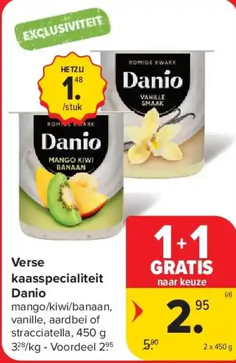 Carrefour Verse kaasspecialiteit Danio aanbieding