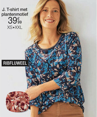 Damart T-shirt met plantenmotief aanbieding