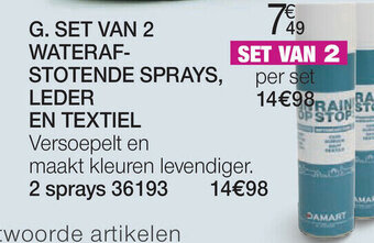 Set Van 2 waterafstotende sprays leder en Textiel