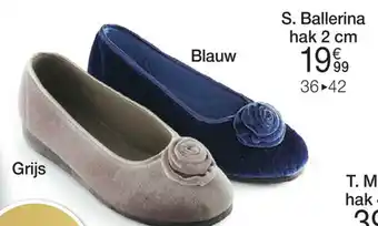 Ballerina 2cm - Blauw, Grijs
