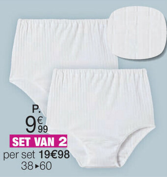 Damart Set van 2 slips in ribtricot, zuiver kamkatoen aanbieding