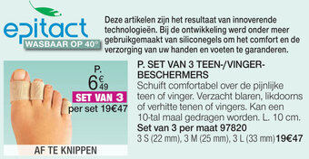 Damart Set van 3 Teen-/Vinger- Beschermers aanbieding