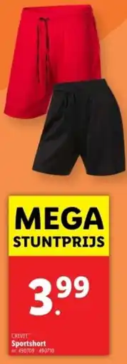 Lidl Crivit sportshort aanbieding