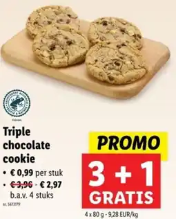 Lidl Triple chocolate cookie aanbieding