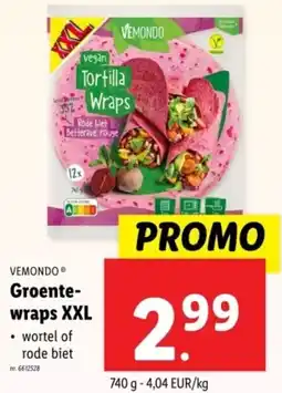 Lidl Vemondo groentewraps xxl aanbieding