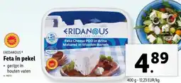 Lidl Eridanous feta in pekel aanbieding