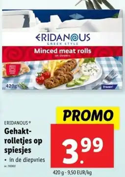 Lidl Eridanous gehaktrolletjes op spiesjes aanbieding