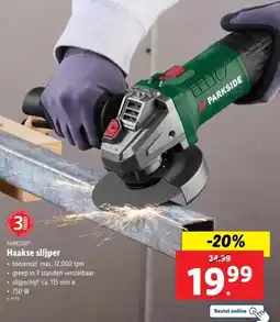 Lidl Parkside haakse slijper aanbieding