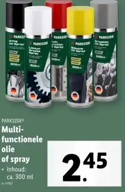 Lidl Parkside multifunctionele olie of spray aanbieding