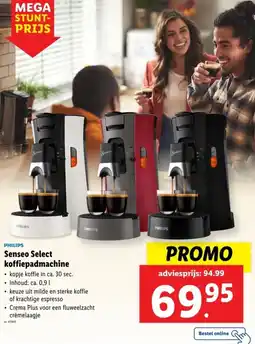 Lidl Philips senseo select koffiepadmachine aanbieding