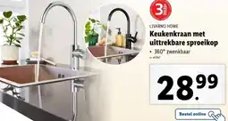 Lidl Livarno home keukenkraan met uittrekbare sproeikop aanbieding