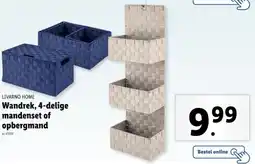 Lidl Livarno home wandrek, 4-delige mandenset of opbergmand aanbieding