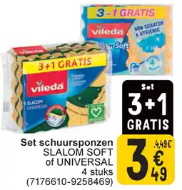 Cora Vileda set schuursponzen slalom soft of universal aanbieding