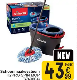Cora Vileda Schoonmaaksysteem H2PRO SPIN MOP aanbieding