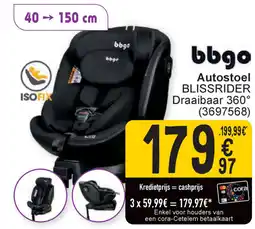 Cora Bbgo autostoel blissrider draaibaar 360° aanbieding