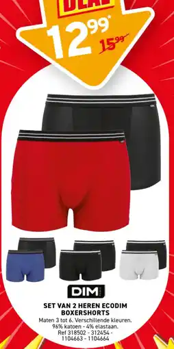 Trafic Dim set van 2 heren ecodim boxershorts aanbieding