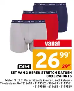 Trafic Dim set van 3 heren stretch katoen boxershorts aanbieding