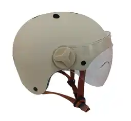Decathlon Helm YEEP.ME H.20 Vision Beige met vizier voor fiets, scooter aanbieding