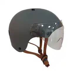 Decathlon Helm YEEP.ME H.20 Vision Antraciet met vizier voor fiets, scooter aanbieding