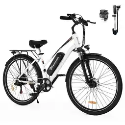 Decathlon Elektrische Fiets voor Volwassenen 28 Banden EVERCROSS - EK28 Wit aanbieding
