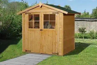Brico Weka tuinhuis 316 GR2 beits 194x198cm aanbieding