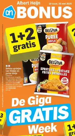Albert Heijn Belviva sprietjes van frietjes en puree bintje aanbieding